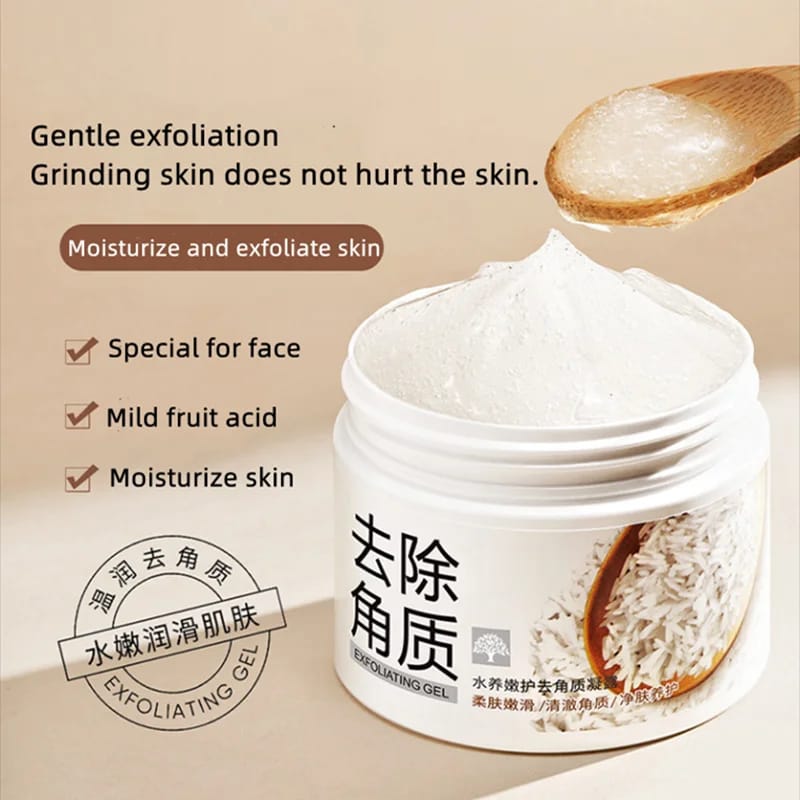 Rice Face Exfoliating Cream Whitening Moisturizer Repair Facial Scrub Cleaner