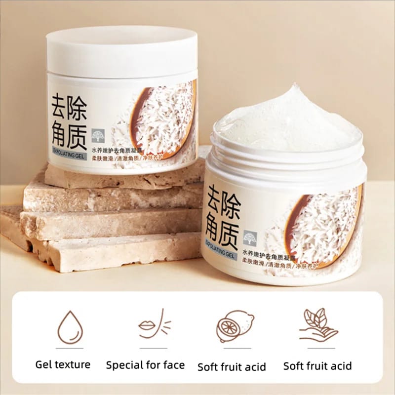 Rice Face Exfoliating Cream Whitening Moisturizer Repair Facial Scrub Cleaner