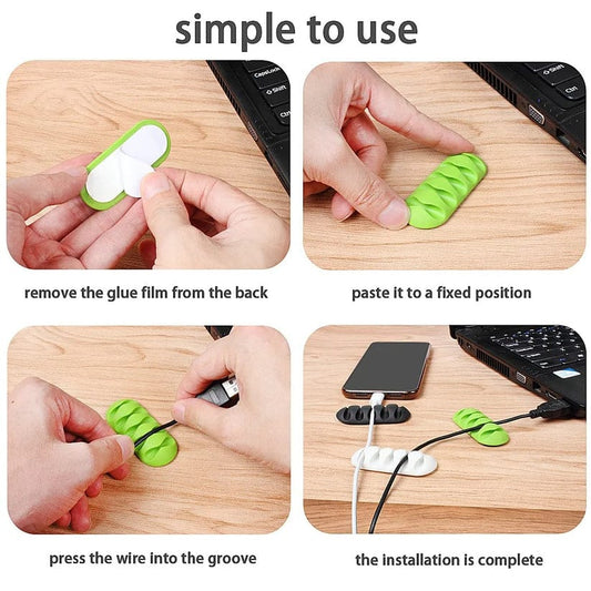 Pack of 2 Silicone Desktop Cable Organizer 
Random Colors