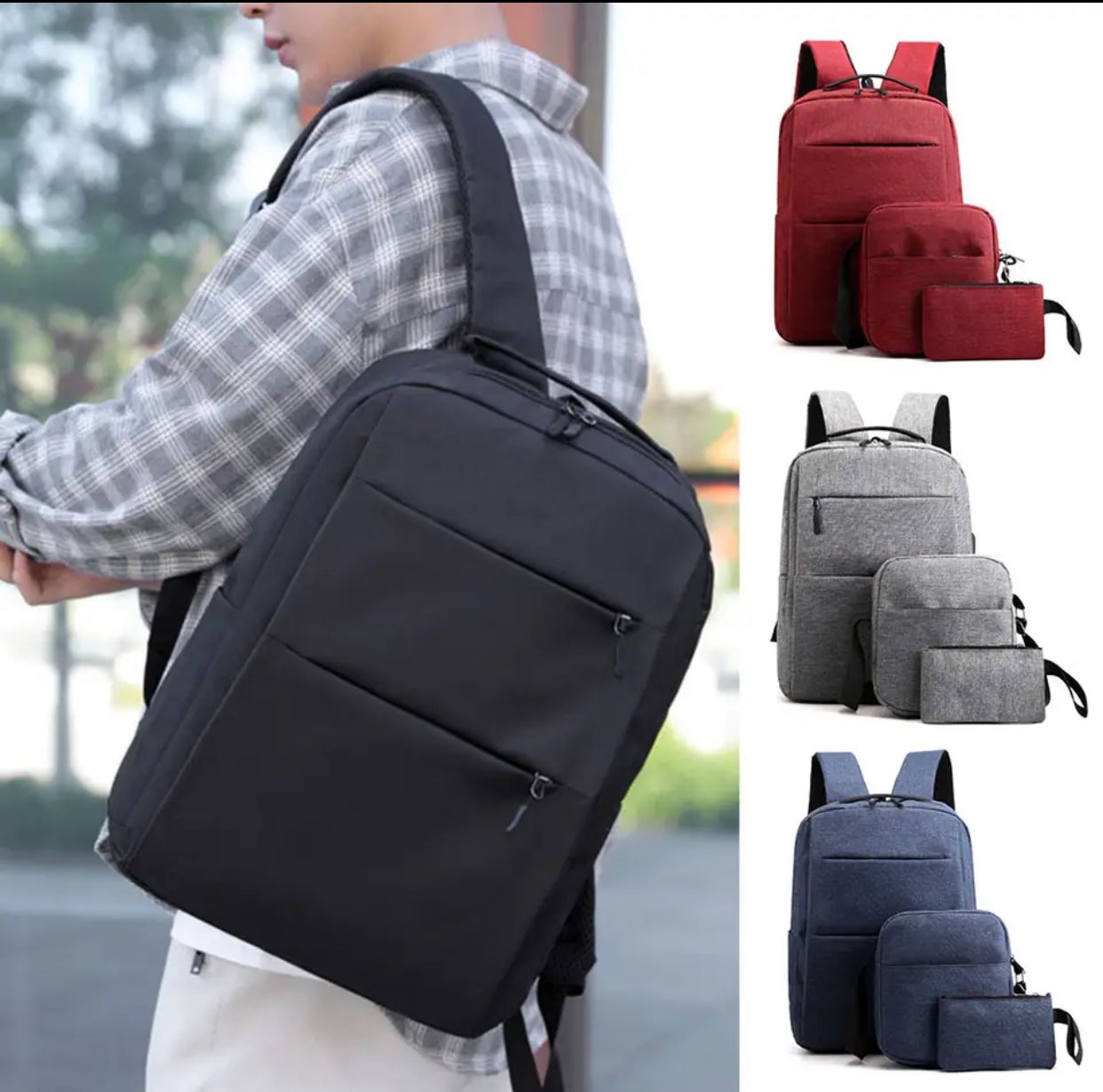 3 pcs Imported Large Size Laptop Style Backpacks