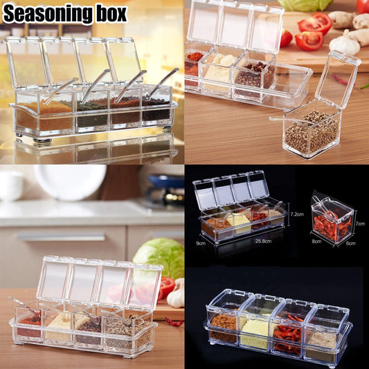Crystal 4pcs Seasoning Box