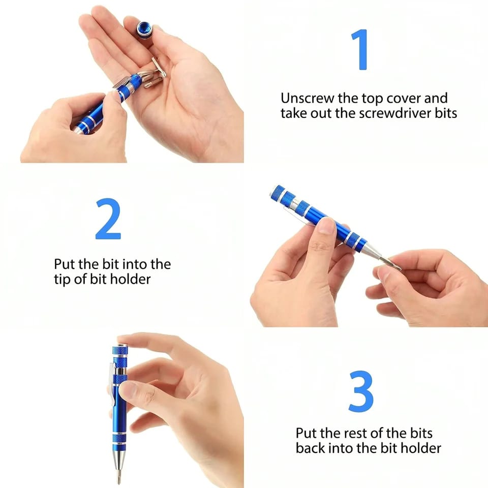 8 in 1 Pen Screwdriver Tool