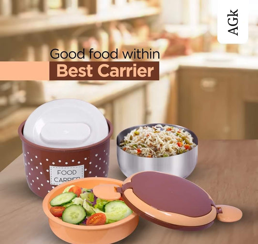 FOOD CAREER LUNCH BOX WITH UNDER MINI STEEL BOX