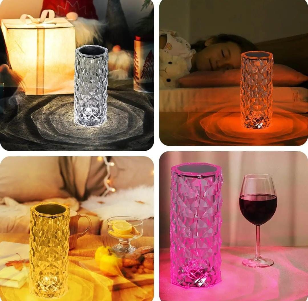 Crystal diamond lamp rechargeable with remote