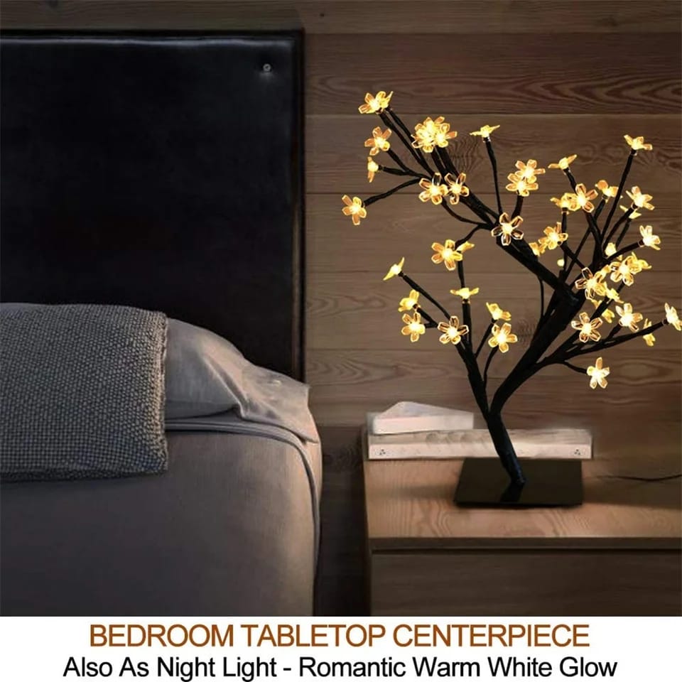 48 pcs LED Fairy Decor Night Lights Artificial Orchid Cherry Tree Branch Light  Desk Lamp