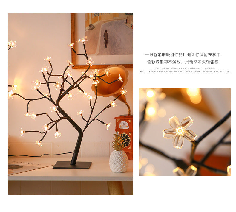 48 pcs LED Fairy Decor Night Lights Artificial Orchid Cherry Tree Branch Light  Desk Lamp