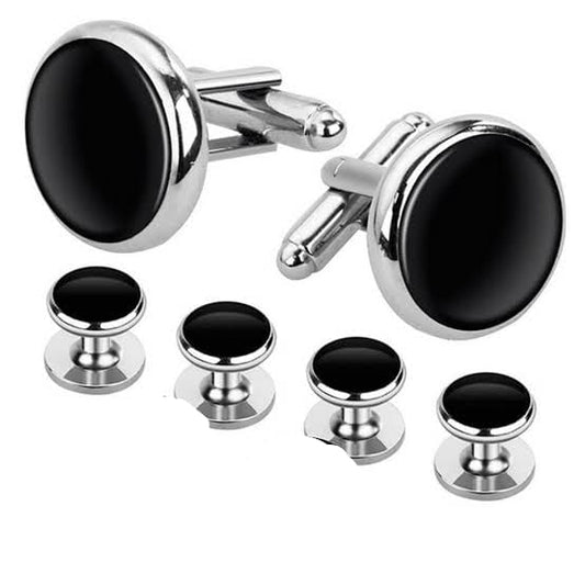 Black CUFFLINKS Plus 4 Double KAJJ Button Set