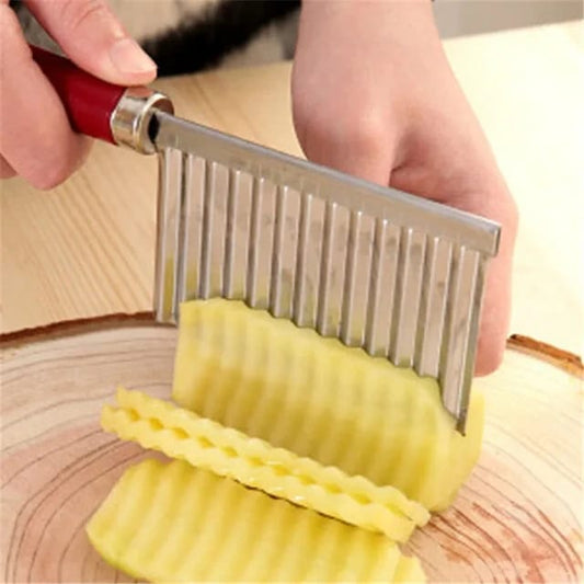 French Fry Stainless Steel Potato Wavy Edged Cutter Knife Vegetable Fruit Potato Peeler Kitchen Gadget Cooking Tools