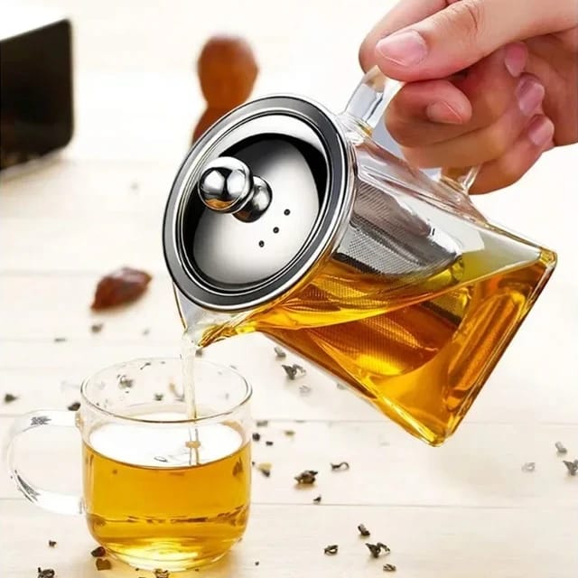 Tea Infusers Teapot with Stainless Steel Infuser Heat Resistant Glass 550ml