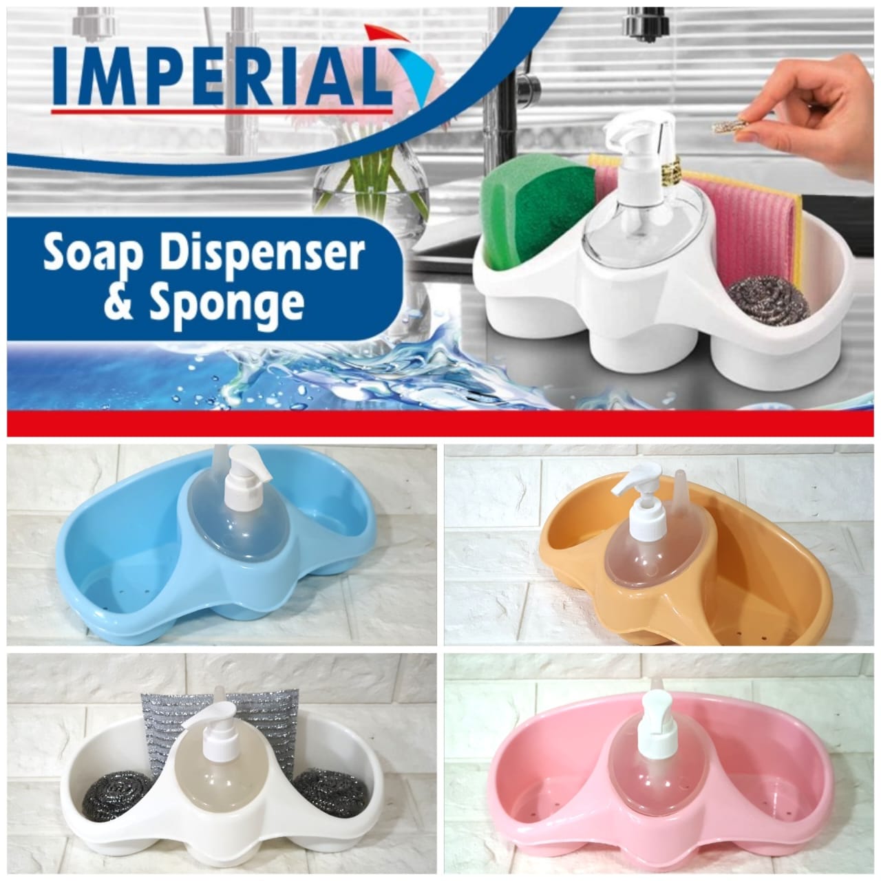 3 In 1 Soap Dispenser And Sponge Holder