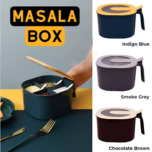 4 Portion Masala Box with Plastic Spoons