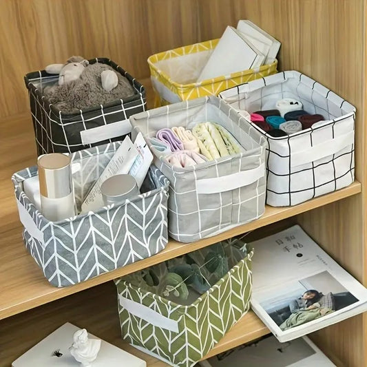 Foldable Fabric Storage Basket, Desktop Storage Box, Organizing Box,