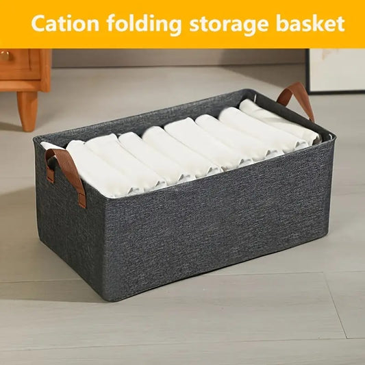 Foldable Collapsible Canvas Storage Rod  Basket