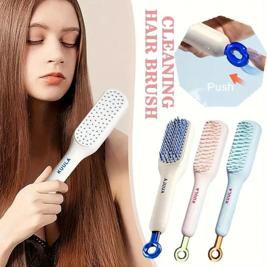 Easy-Clean Self-Cleaning Hair Brush