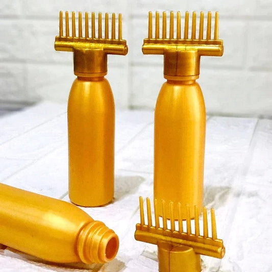 Yellow Hair Oil Comb Bottle