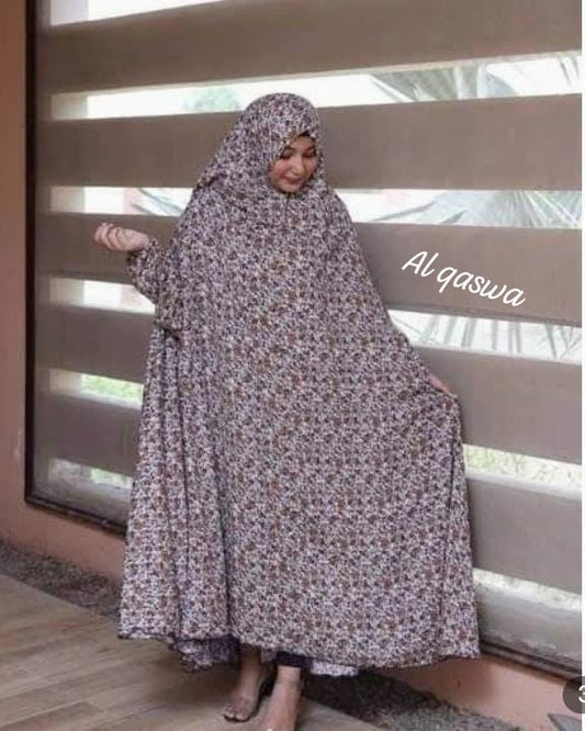 Printed namaz Chadar with naqab / namaz gown namaz Abaya