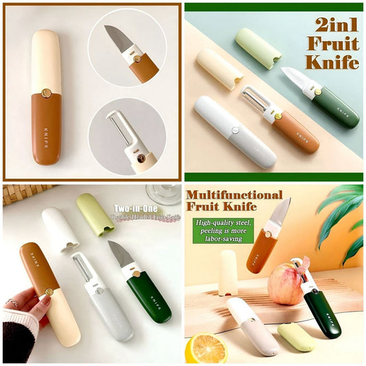 (2 In 1) Stainless Steel Knife With Peeler