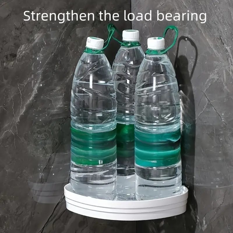 Easy-Install Corner Shower Caddy - Wall-Mounted Plastic Shelf