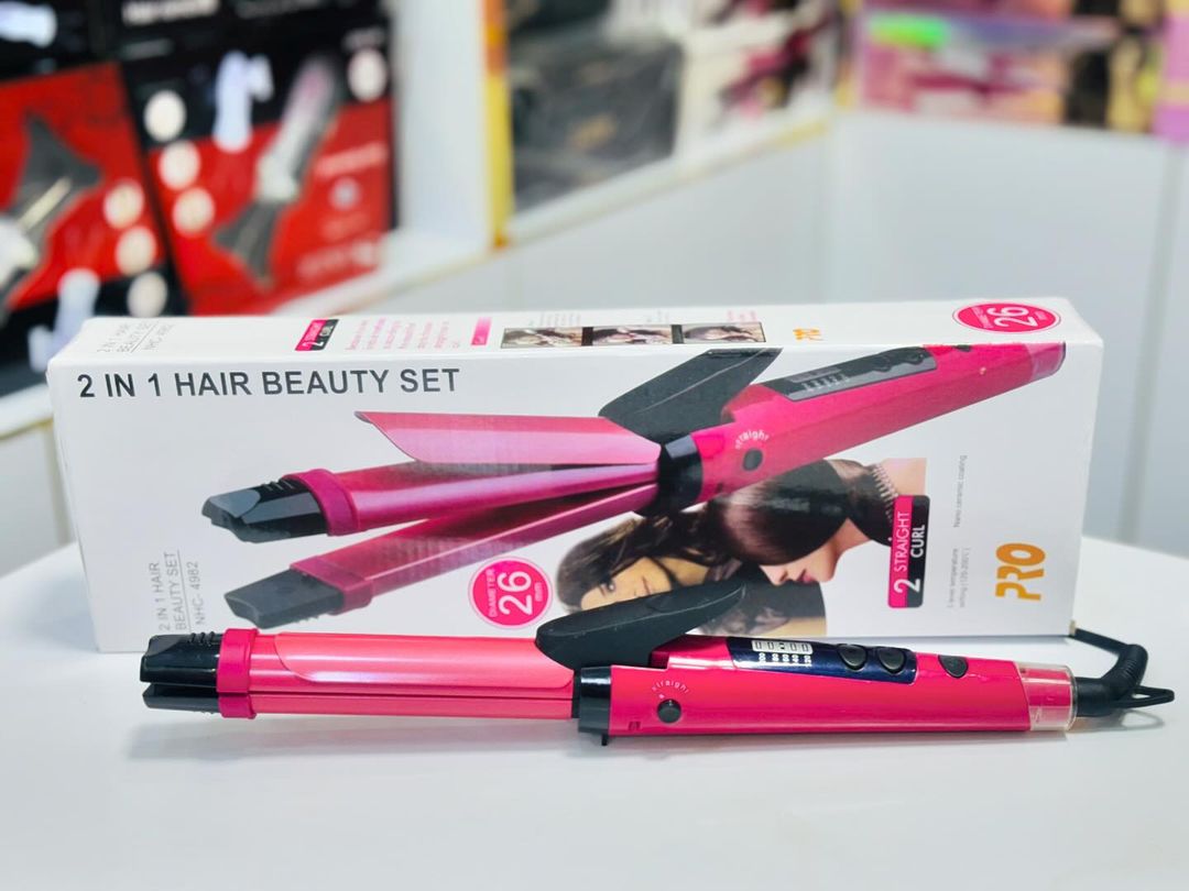 Pro Braun 2 in 1 Hair Straightener & Curler Beauty Set