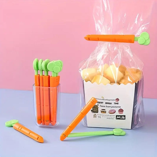 5Pcs  Carrot-Shaped Plastic Food Seal Clips