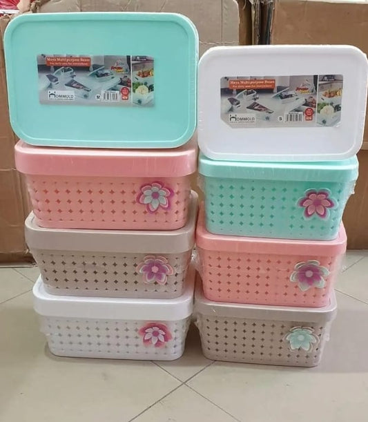 Pack of 2 Multipurpose Plastic Storage Basket