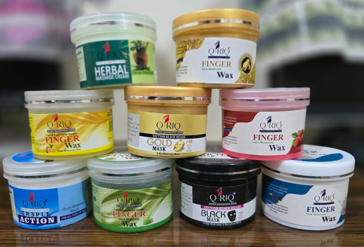 Q - RIQ Hair Removing Wax & Golden Mask & Black Mask & Harbel Massage Cream