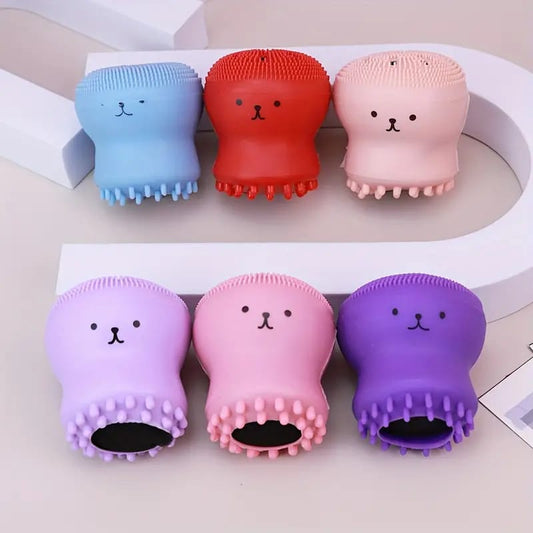 Exfoliating Facial Cleaning Scrubber Brush, Octopus Shape Silicone Miniature