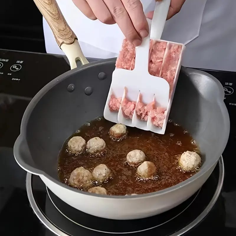 4-Row Meatball Maker - Easy Homemade Fish, Beef & Rice Balls