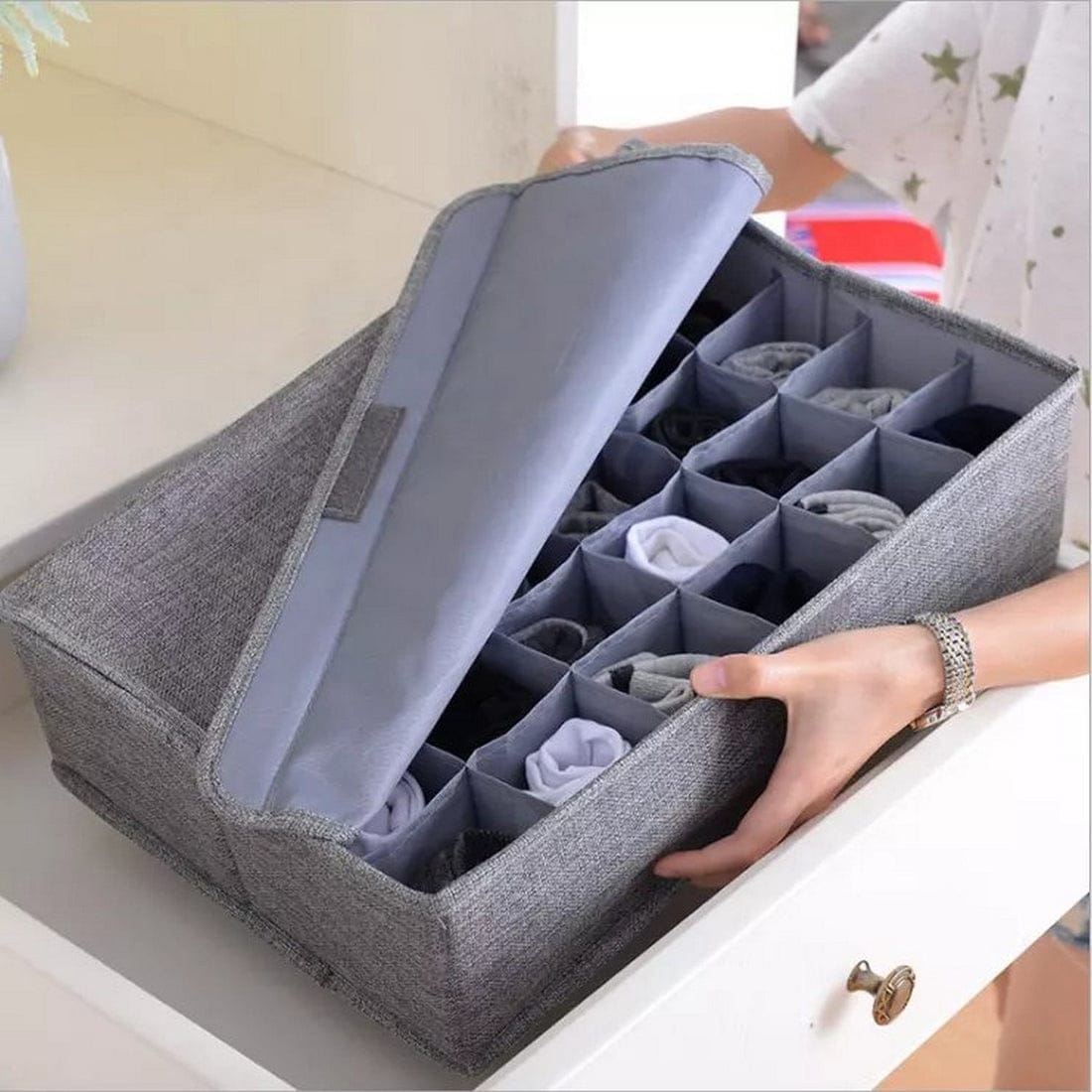 24Grids Underwear Socks Storage Organizer