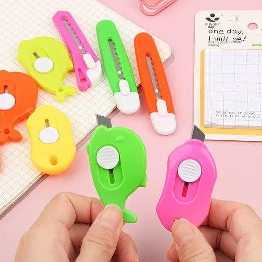 Pack Of 2 Colorful Mini Cartoon Utility Knife Cutter