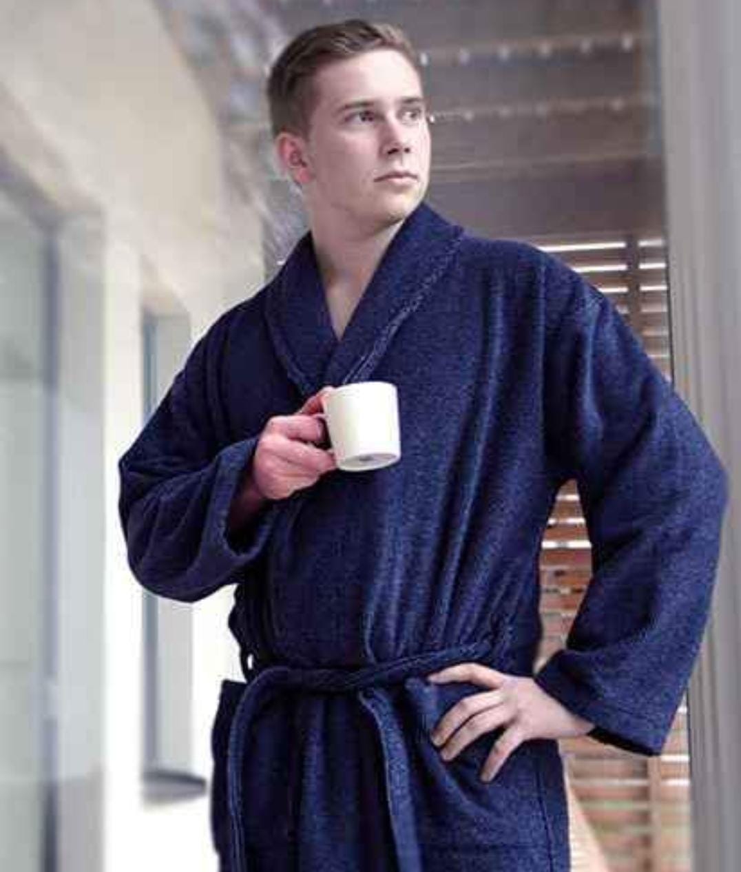 Terry Cotton Toweling Hooded Bathrobe