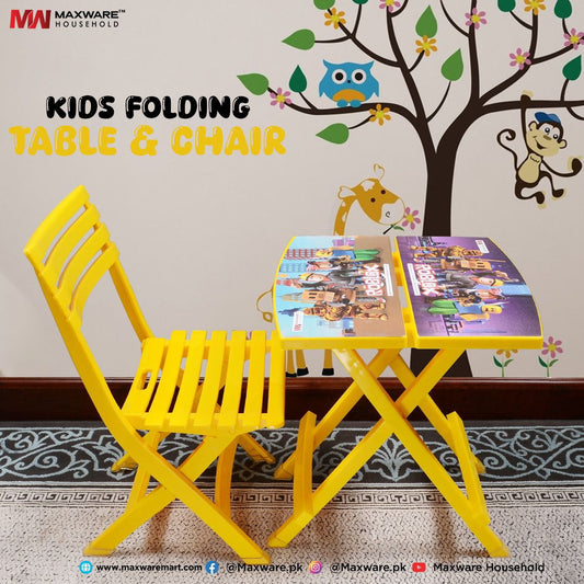 Foldable 1Table 1Chair Set, Desk And Chair, Kids Computer Table Set