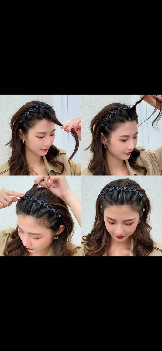 Black Braider Hair Style twister hair band headband