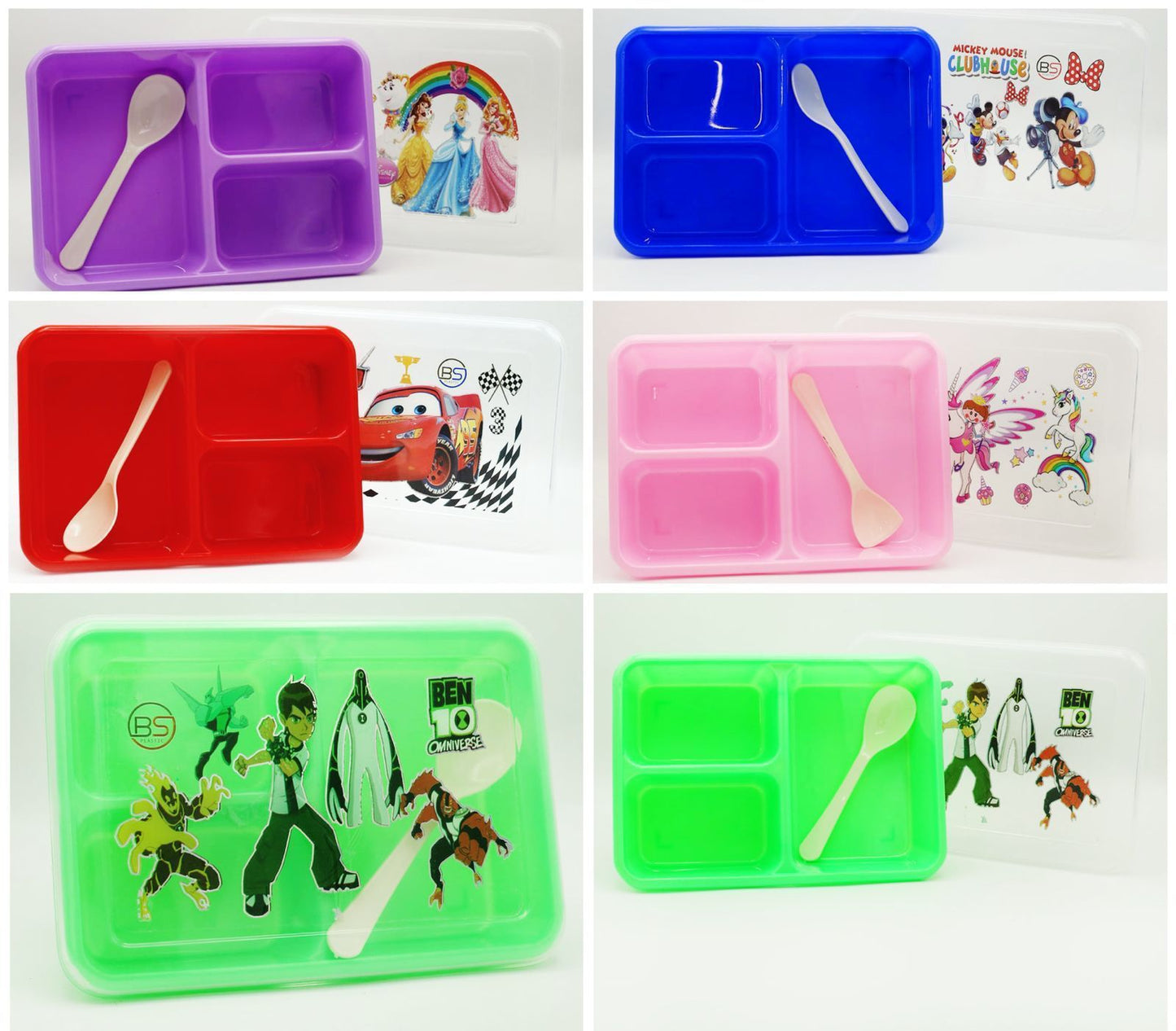 3 Portion Bubbly Plastic Lunch Box
