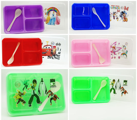 3 Portion Bubbly Plastic Lunch Box