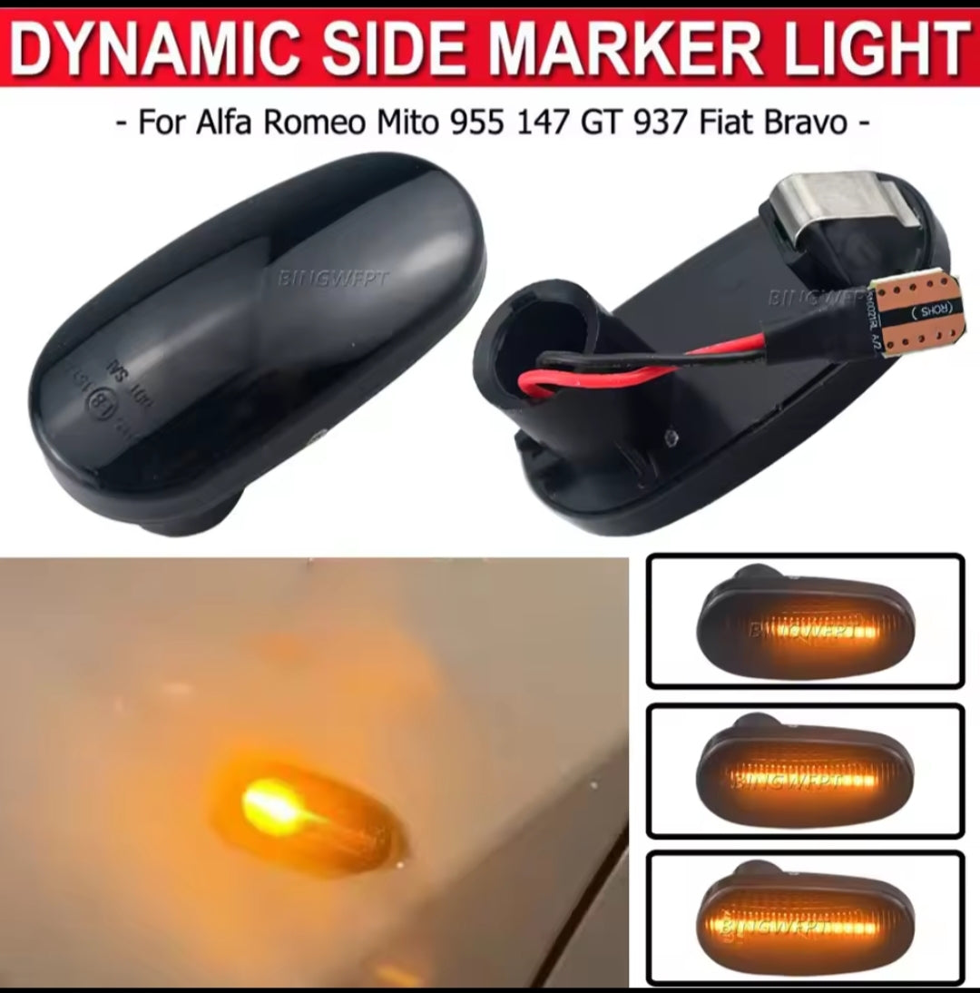 2 Dynamic LED Side Marker Lights Arrow Turn lava
