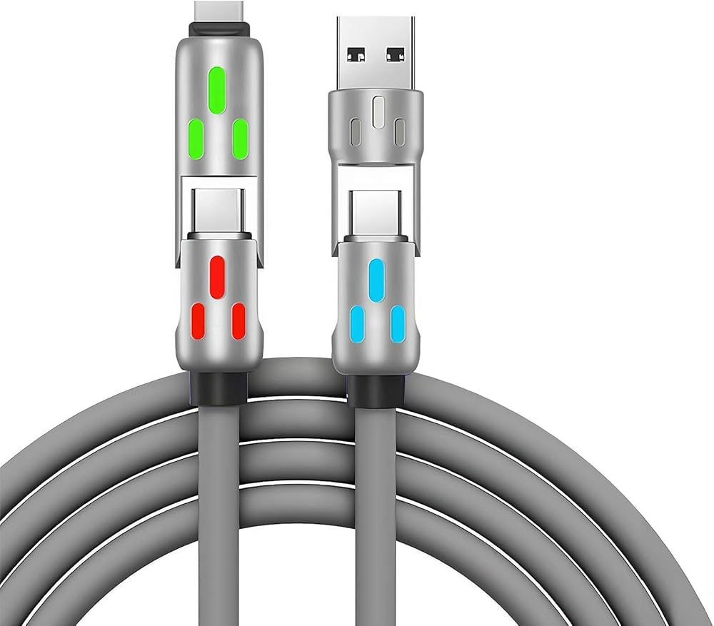 SuperFast Silicone 4 in 1 RGB LED Light Metal Premium Connector Cable