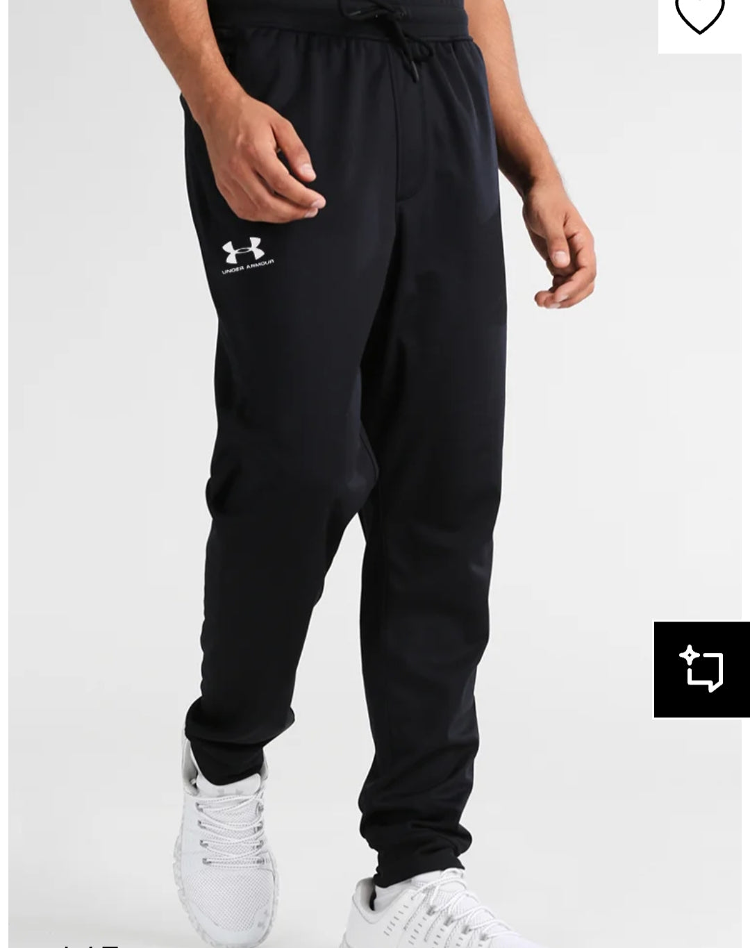 Black Under Armour Logo Printed French Terry Trouser