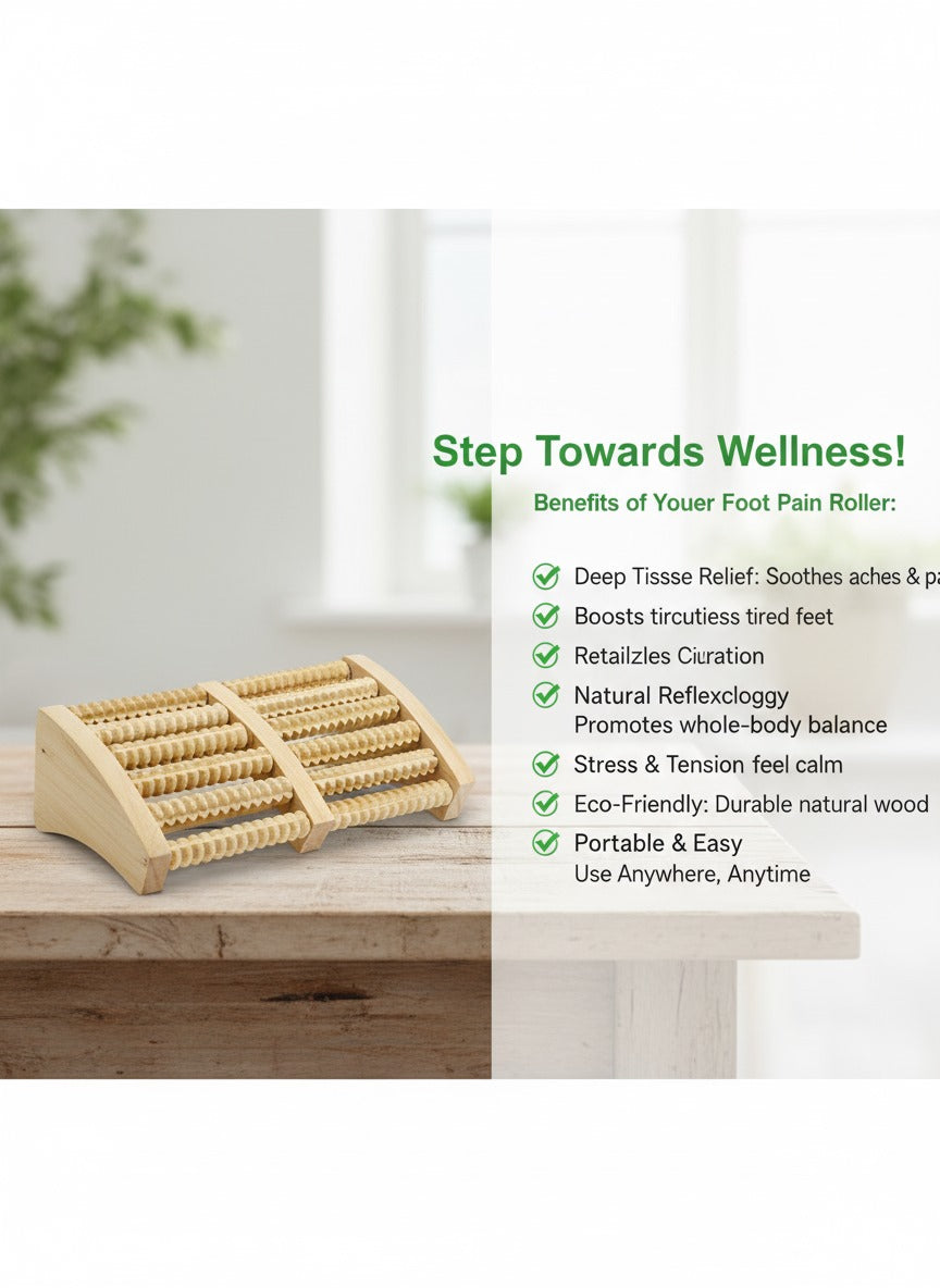 Wooden Foot Massager Roller 🌿