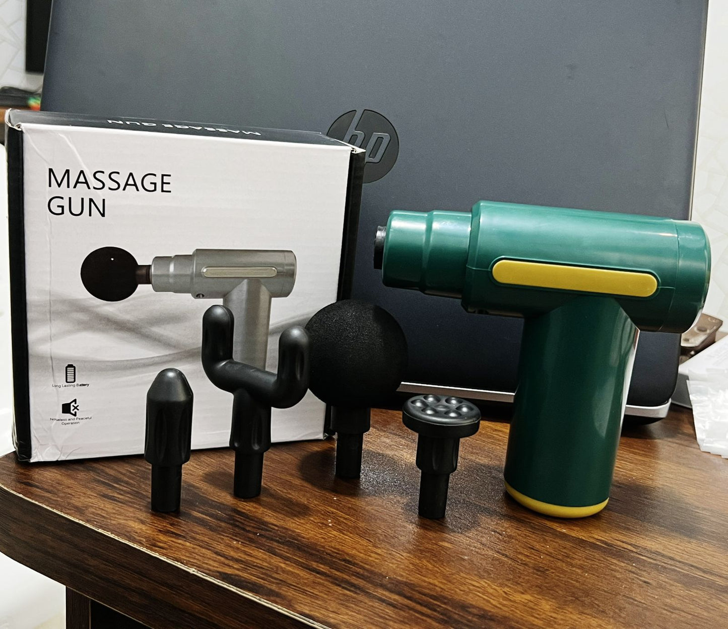 4in1 Rechargeable 6 Modes relaxing Gun Massager with Box Packing