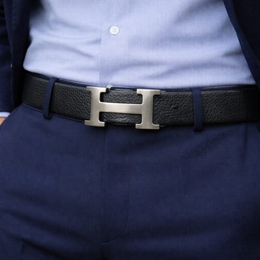 Hermes Logo Men Dressing Belt