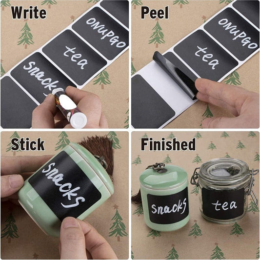 Blackboard Labels Waterproof PVC Self-Adhesive Stickers 55pcs