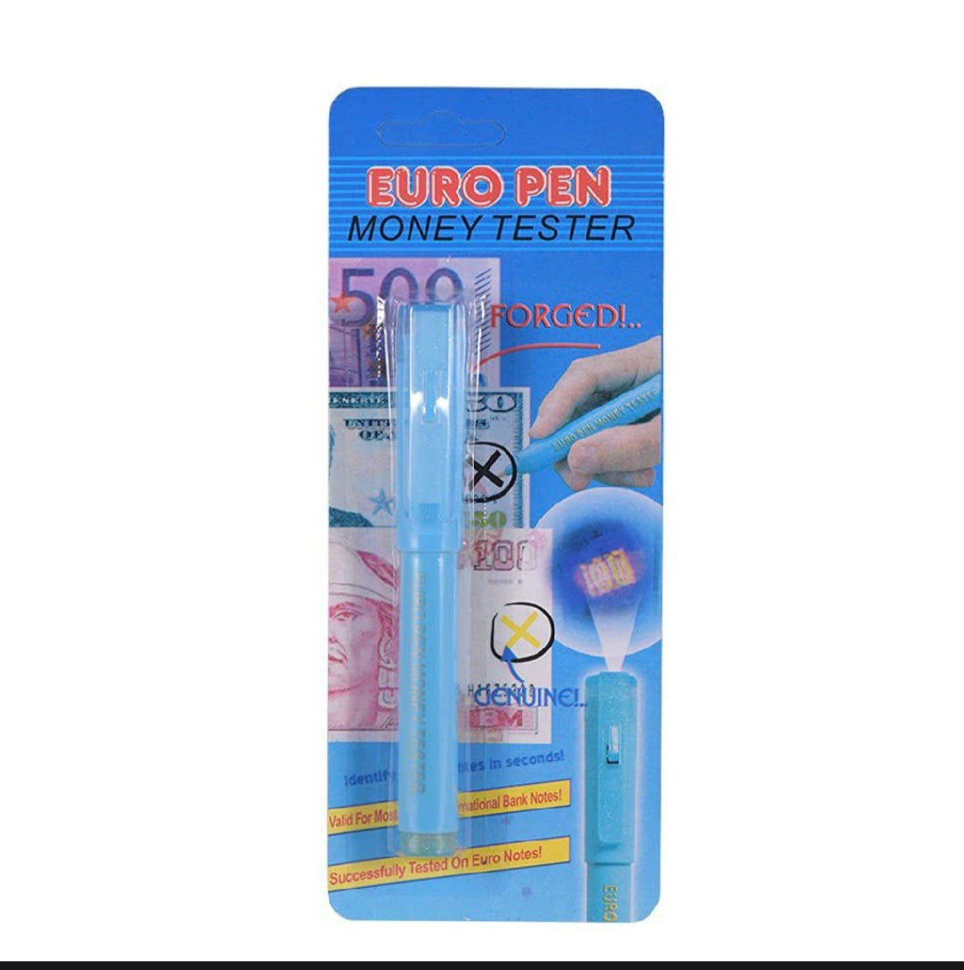 Currency checker pen with uv light