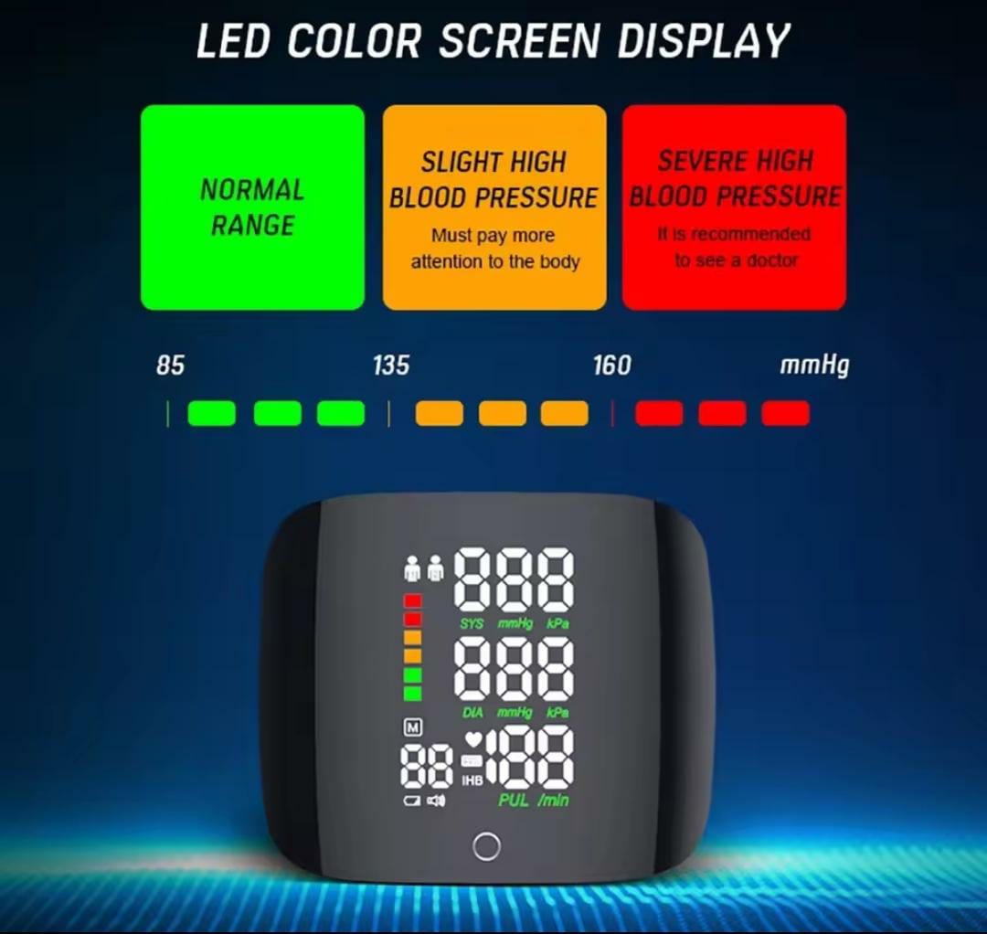 Voice One Touch Rechargeable Wrist Blood Pressure Monitor